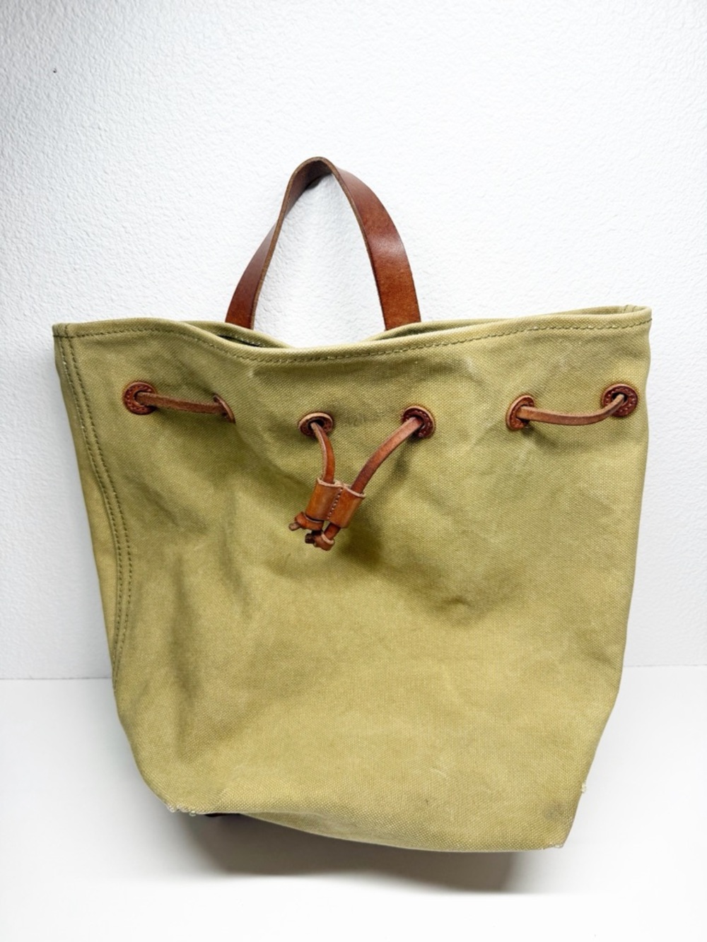 Madewell Somerset Cotton Canvas Leather Strap Drawstring Backpack - Picture 4 of 15